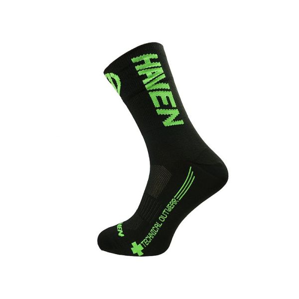 Ponožky HAVEN LITE Silver NEO LONG black/green 2 páry