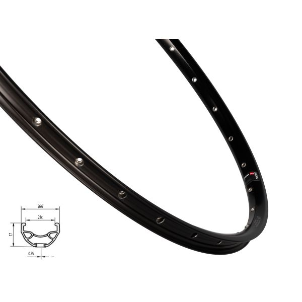 FORCE ráfek Mach1 KLIXX DISC 622x21m 32děr černá