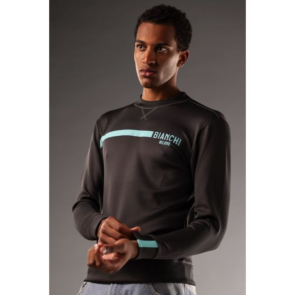 BIANCHI mikina SWEATSHIRT scuba stripe šedá 