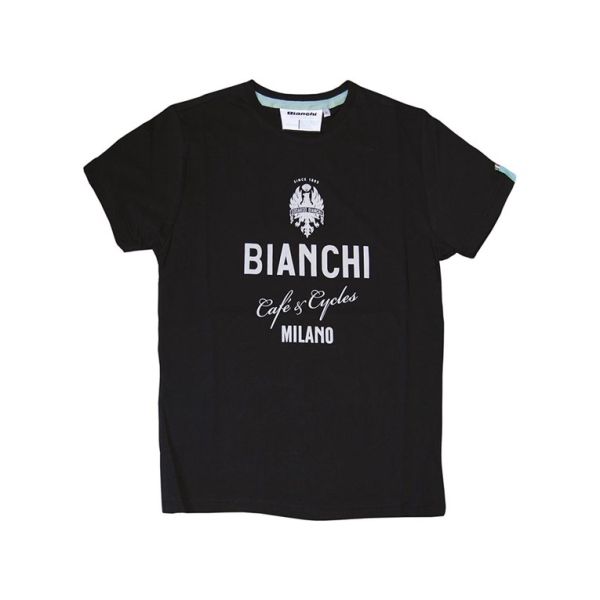 Tričko Bianchi Cafè & Cycles Black