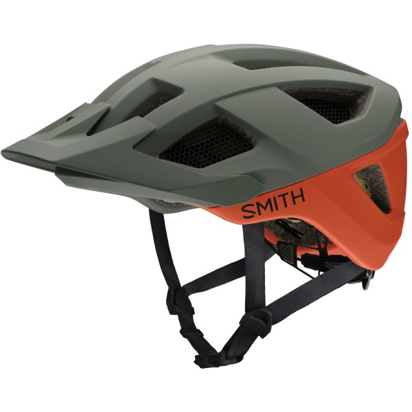 Cyklistická helma Smith Session MIPS - matte sage/red rock