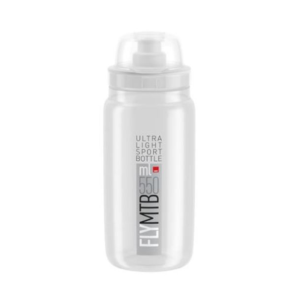 Láhev Elite Fly MTB 550ml, čirá/šedé logo