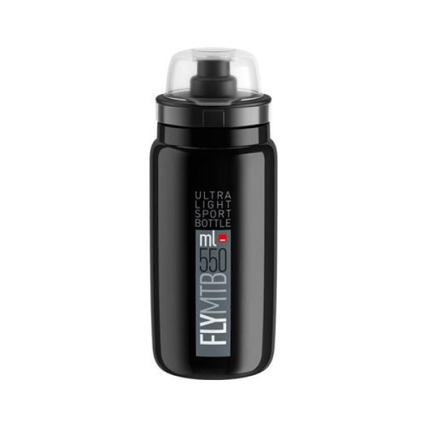 Láhev ELITE FLY MTB 21" černá/šedé logo, 550 ml