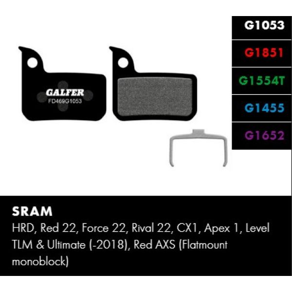 GALFER brzdové destičky SRAM Red, Force, Rival - FD469
